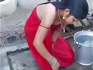 indian girl bathing